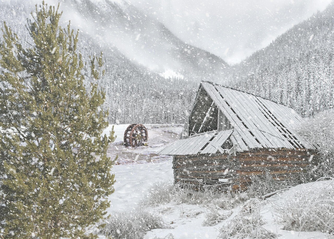 A Colorado mountain garden under winter snow