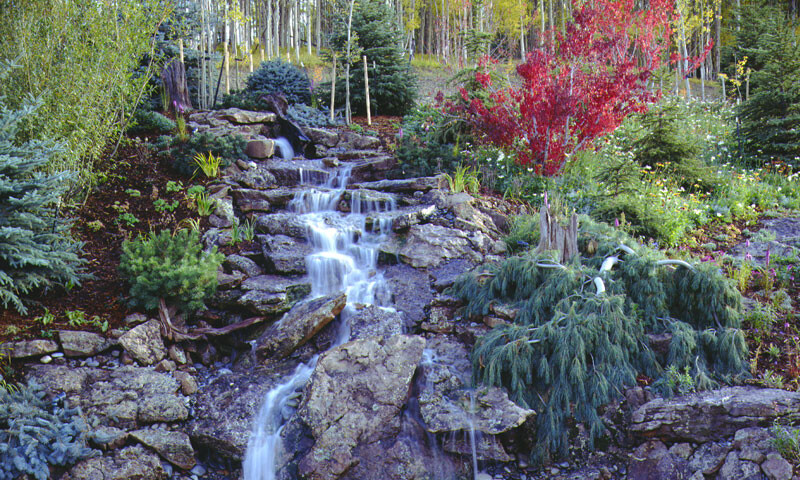 Waterfall Wonder: A mountain landscape at 10,000 feet