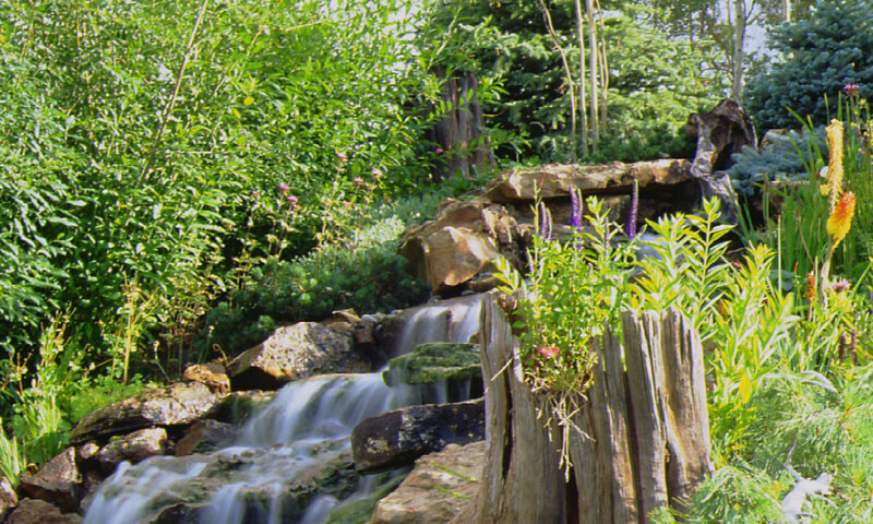 Waterfall Wonder: A mountain landscape at 10,000 feet
