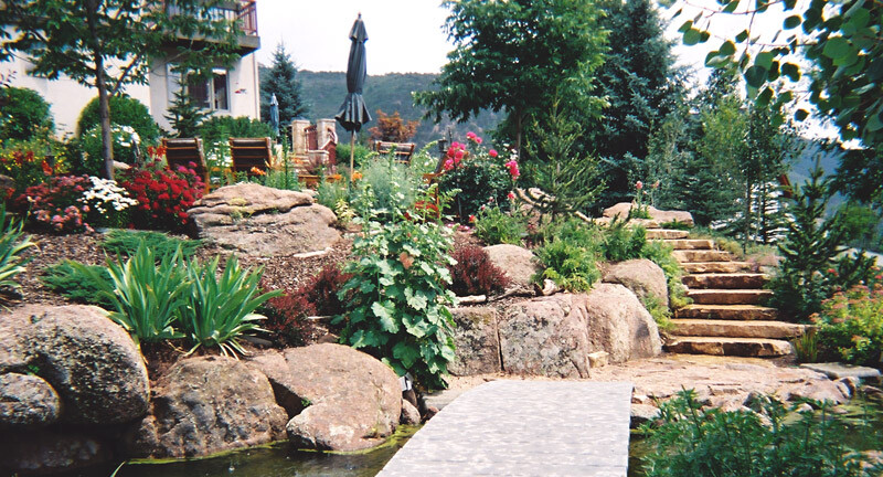 Koi Pond & Spaces: Outdoor rooms gathered around a koi pond