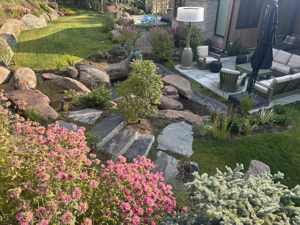 A lush Colorado mountain garden in summer